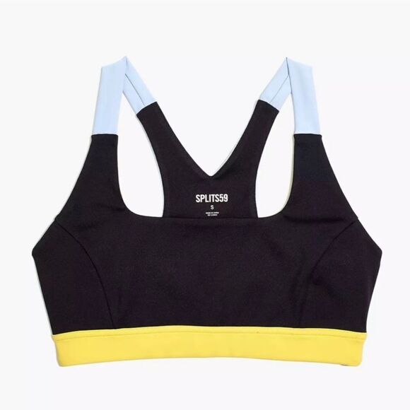 Madewell x Splits59 NWT Techflex Iselin Sports Bra Black Colorblock sz XL - Picture 1 of 13